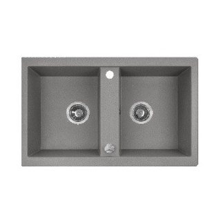 Zlewozmywak granitowy, 2 komory, Laveo - szary