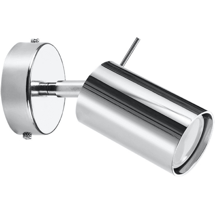 Kinkiet Sollux Ligthing Berge, 10cm, okrągły, GU10 1x40W, naturalne drewno/chrom