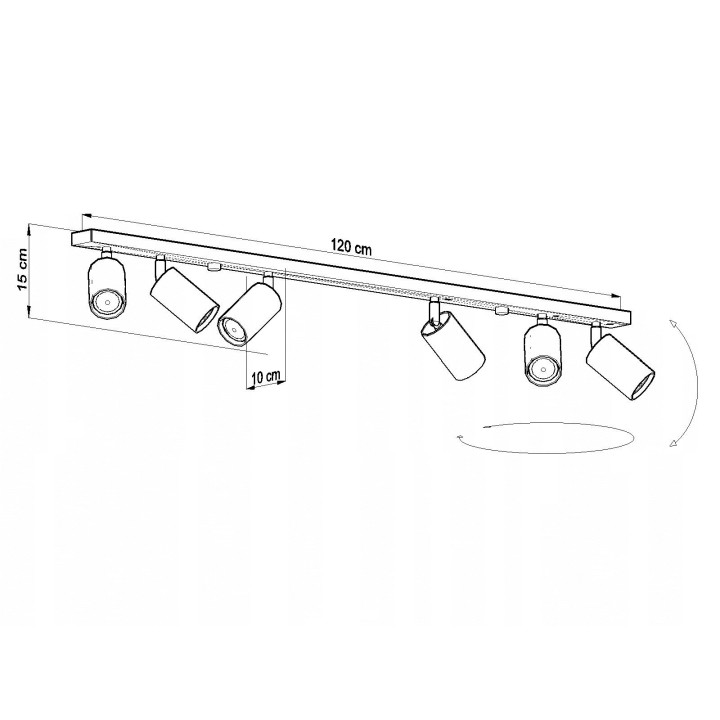 Plafon Sollux Ligthing Ring 4L, 8x80cm, 4xGU10 LED 6W, chrom