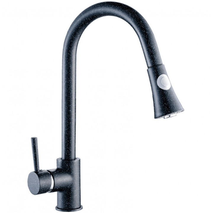 Bateria zlewozmywakowa Laveo Daru stojąca z wyciąganą wylewką typu U - beż