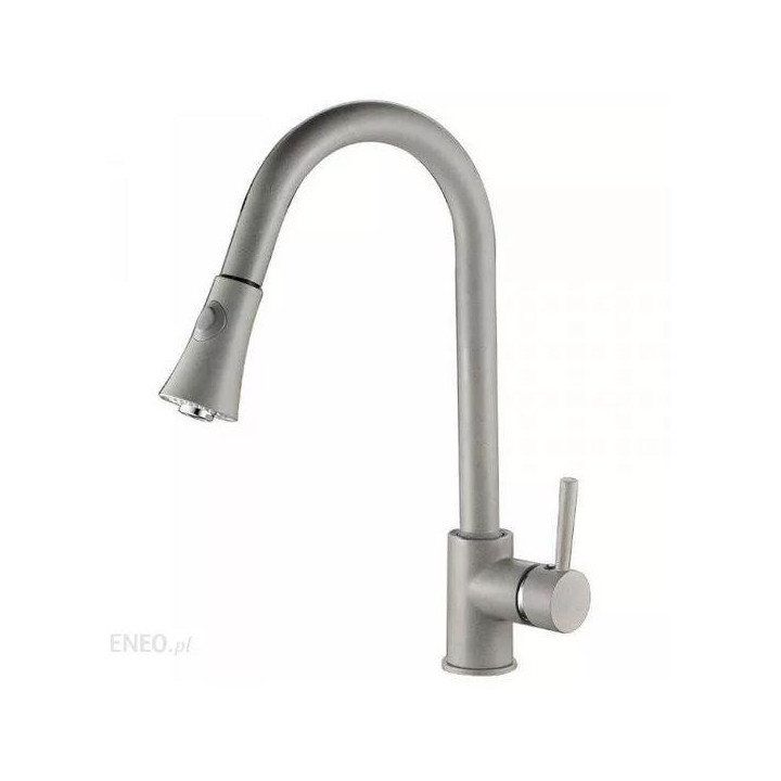 Bateria zlewozmywakowa Laveo Daru stojąca z wyciąganą wylewką typu U - czarna