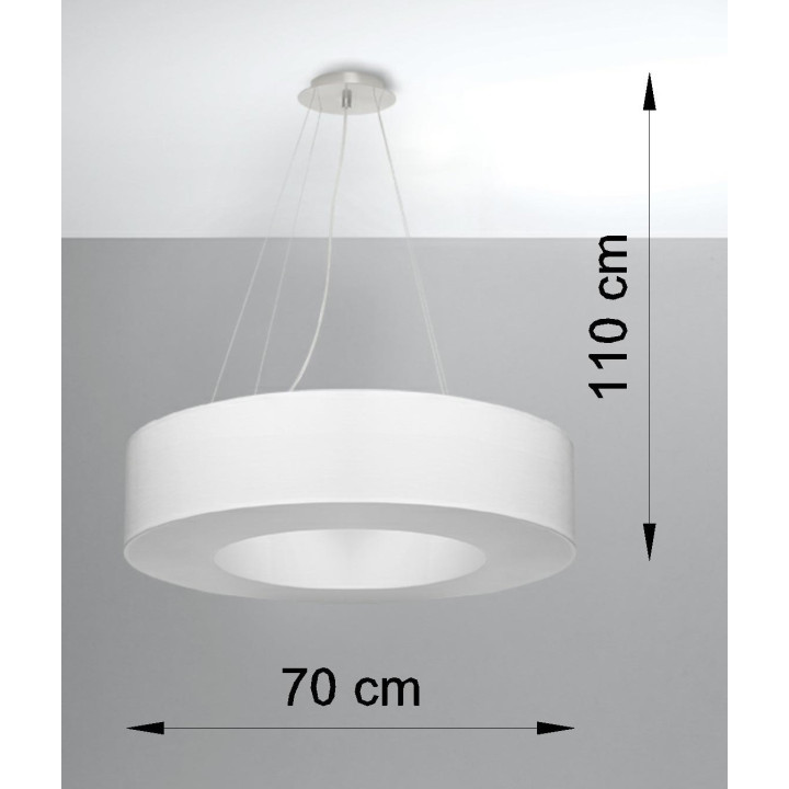 Żyrandol Sollux Ligthing Saturno 50, okrągły, 50x50cm, E27 5x60W, biały