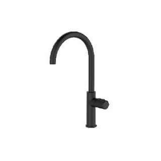 Bateria zlewozmywakowa stojąca z wylewką U, Laveo Pretto - czarna