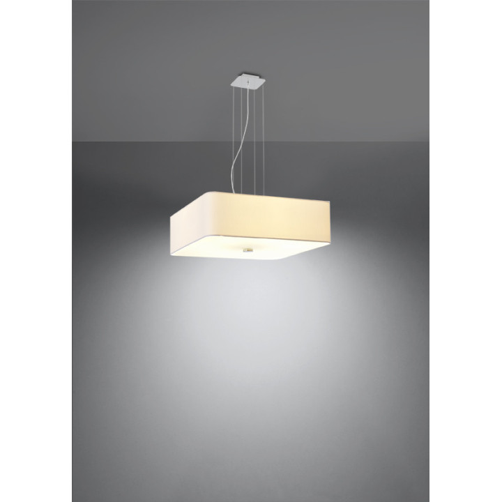Żyrandol Sollux Ligthing Lokko 1, kwadratowy, 45x45cm, E27 5x60W, biały