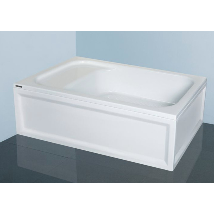 Brodzik prostokątny Sanplast Classic Bzs/CL 80x100x28+STB, z siedziskiem, 80x120cm, biały