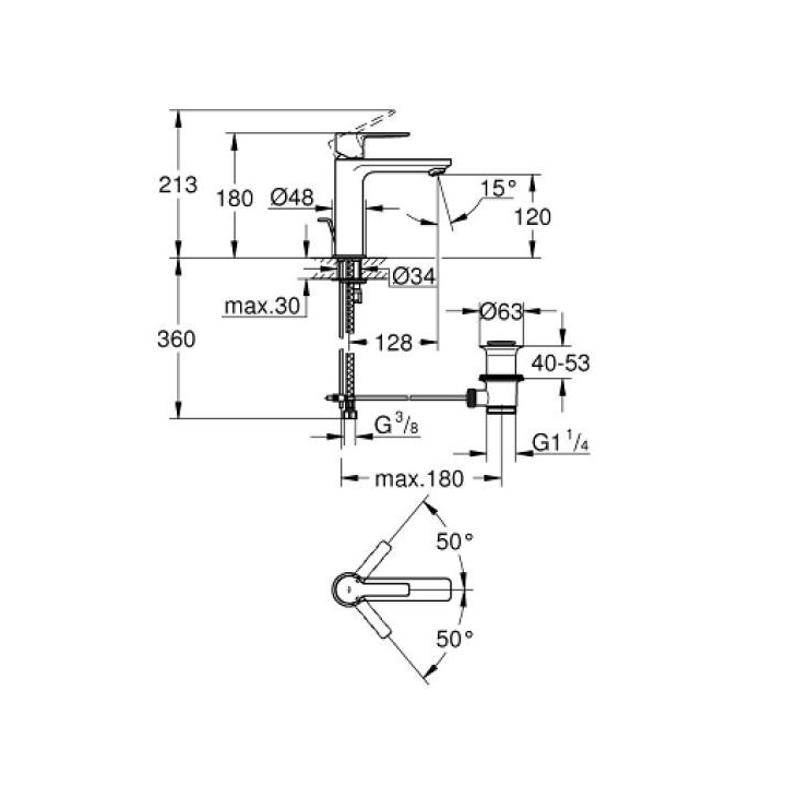 Bateria umywalkowa Grohe Lineare jednouchwytowa  chrom 