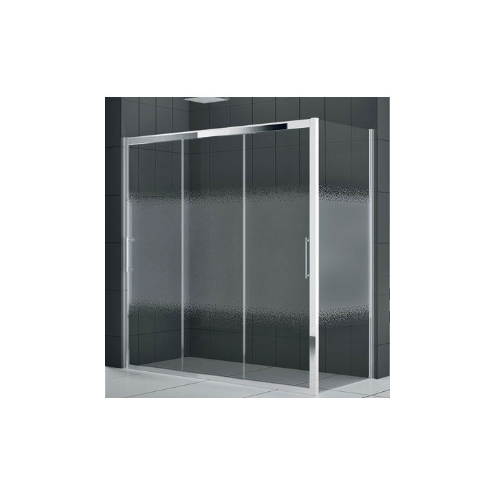 Drzwi prysznicowe Novellini Rose Rosse 3P 126-132 cm trzyczęściowe przesuwne do ścianki lub wnęki- sanitbuy.pl