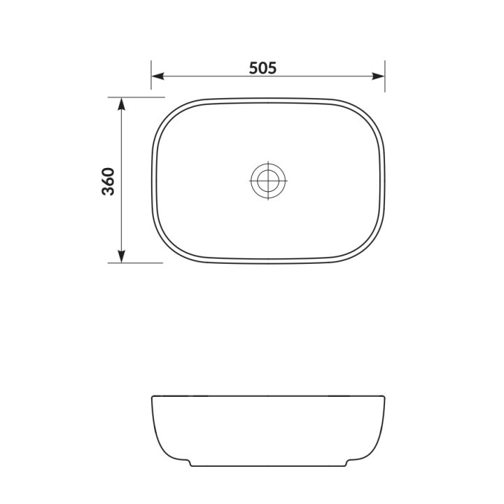 Umywalka nablatowa Cersanit Moduo, prostokątna, 50x36cm, bez przelewu, biała