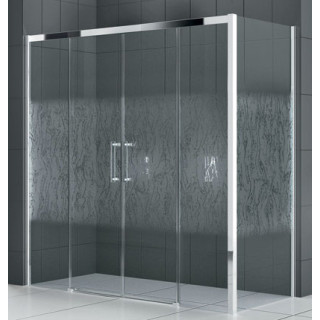 Drzwi prysznicowe Novellini Rose Rosse 2A 156-162 cm dwuskrzydłowe drzwi z 2 ściankami stałymi- sanitbuy.pl