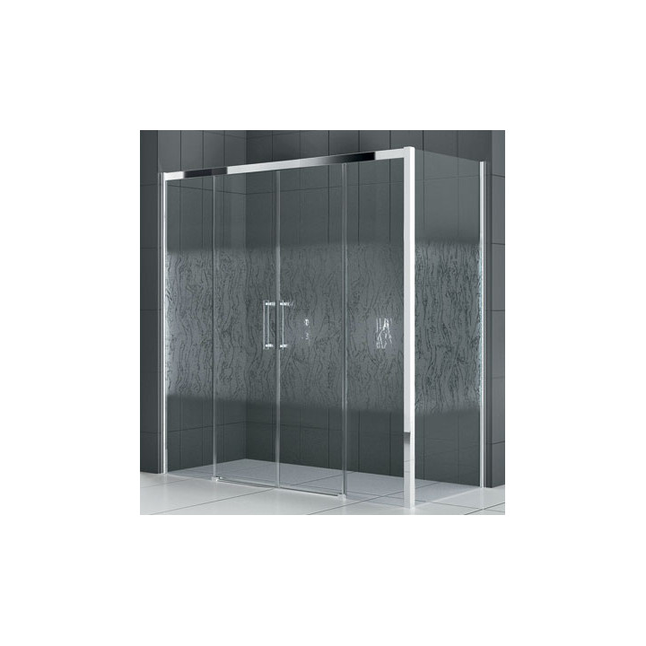 Drzwi prysznicowe Novellini Rose Rosse 2A 176-182 cm dwuskrzydłowe drzwi z 2 ściankami stałymi- sanitbuy.pl
