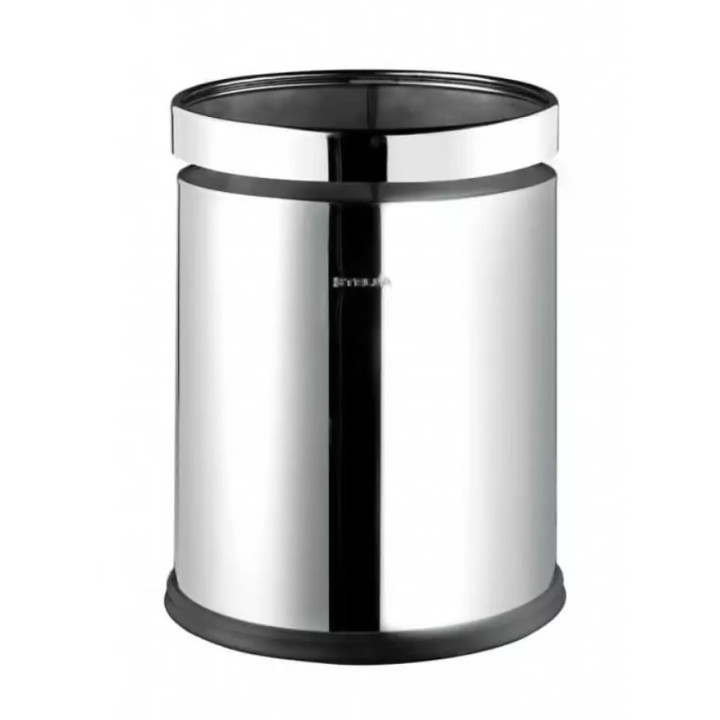 Kosz na śmieci Stella, otwarty, okrągły, 10 litrów, stal polerowana