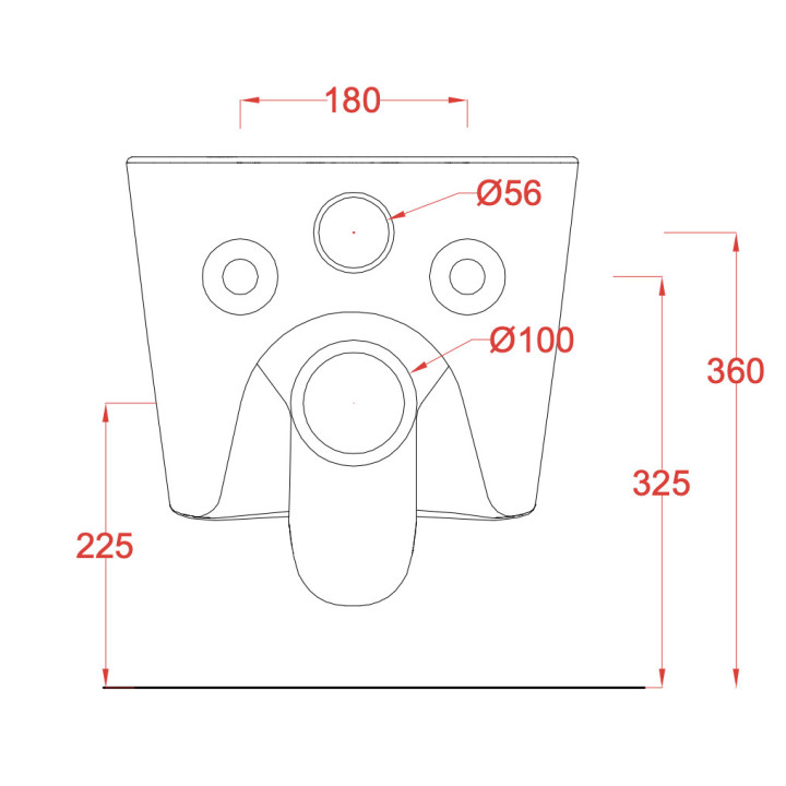 Miska wisząca Artceram A16, 52,5x36cm, bezrantowa, grey olive