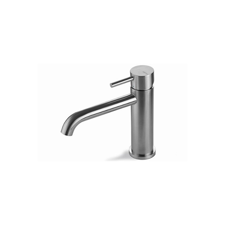 Bateria umywalkowa Vema Tiber Steel, stojąca, wysokość 166mm, wylewka 145mm, bez korka, stal nierdzewna inox