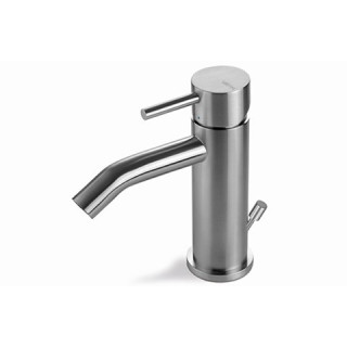 Bateria umywalkowa Vema Tiber Steel, stojąca, wysokość 321mm, wylewka 190mm, korek klik-klak, stal nierdzewna inox