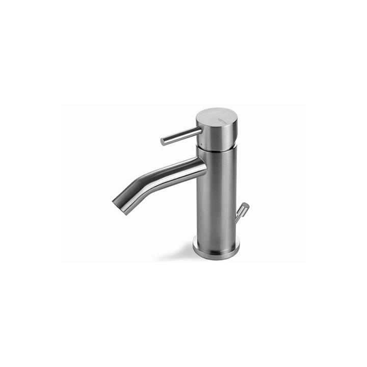 Bateria umywalkowa Vema Tiber Steel, stojąca, wysokość 321mm, wylewka 190mm, korek klik-klak, stal nierdzewna inox