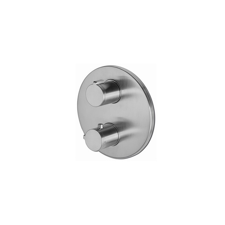 Bateria wannowo-natryskowa Vema Tiber Steel, podtynkowa, 2 wyjścia wody, przełącznik, stal nierdzewna inox