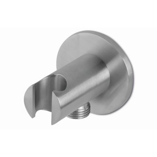 Przyłącze kątowe Vema Tiber Steel, okrągłe, z uchwytem, stal nierdzewna inox