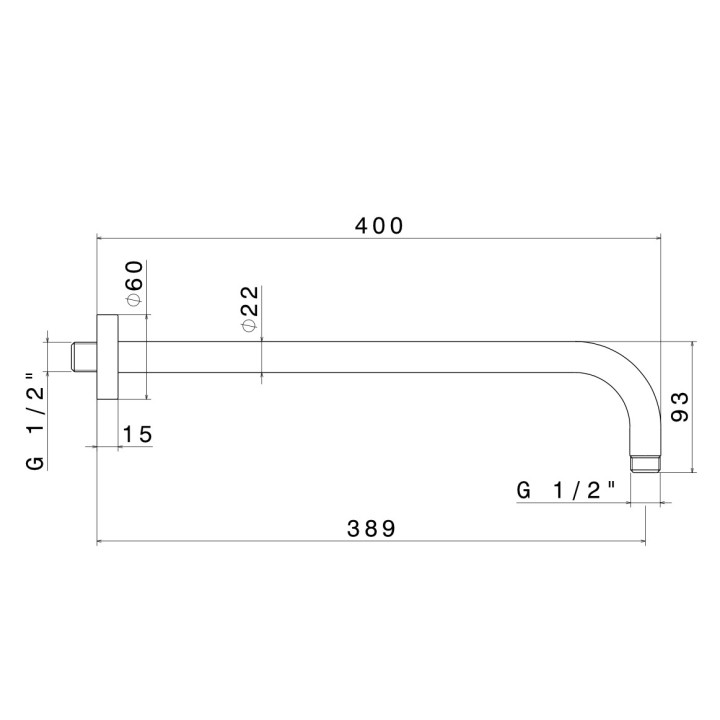 Uchwyt prysznicowy Vema Tiber Steel, okrągły, stal nierdzewna inox