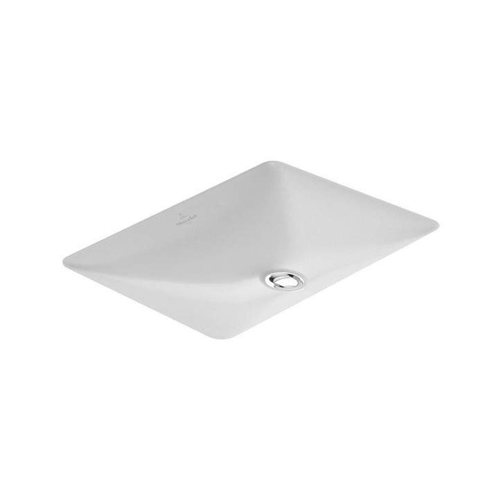 Umywalka podblatowa Villeroy&Boch Loop&friends prostokątna 54x34cm  CeramicPlus, Weiss Alpin bez przelewu