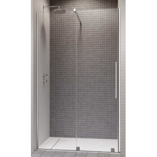 Drzwi przesuwne walk-in Radaway Furo Gold, lewe, ze ścianką, 160x200cm, szkło przejrzyste, profil złoty