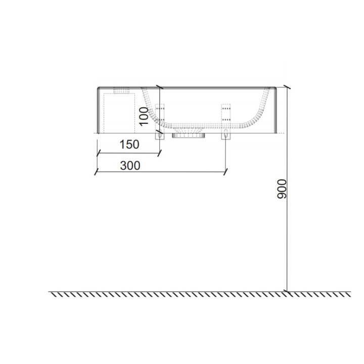Umywalka wisząca Riho Livit Tiny Wash, prawa, 41x20,5cm, z przelewem, otwór na baterię, biała