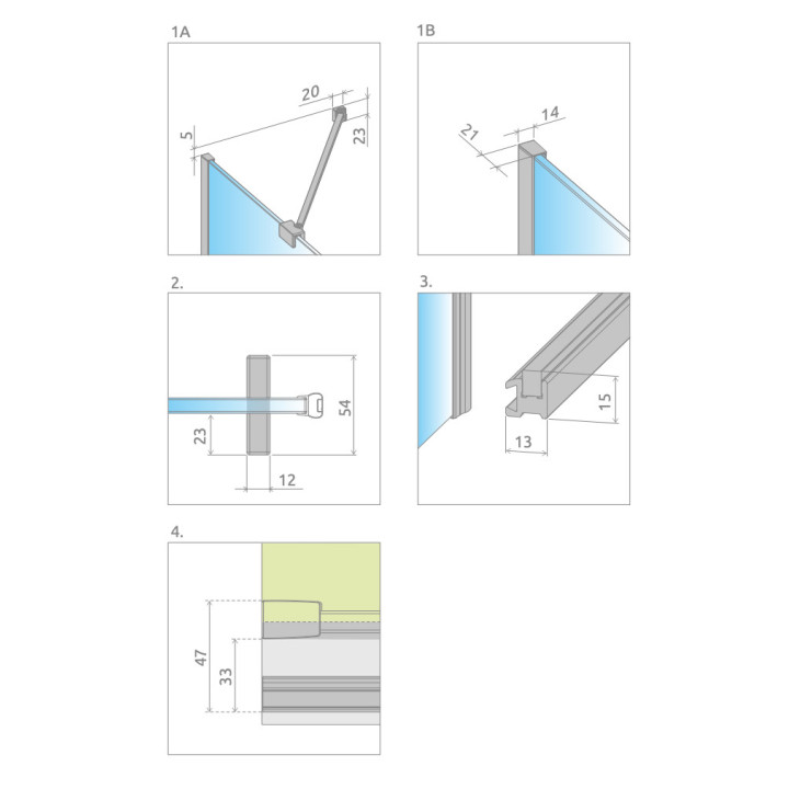 Drzwi przesuwne do wnęki Radaway Furo Gold DWJ, prawe, ze ścianką, 160x200cm, szkło przejrzyste, profil złoty