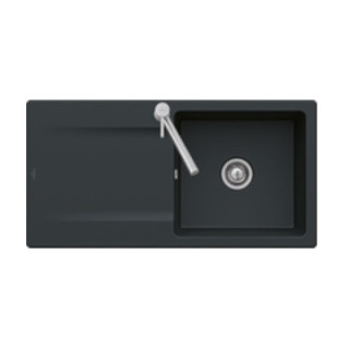 Zlewozmywak ceramiczny 1-komorowy Villeroy&Boch Siluet 60, CeramicPlus, 100x51 cm, do wbudowania, z ociekaczem - Chromit