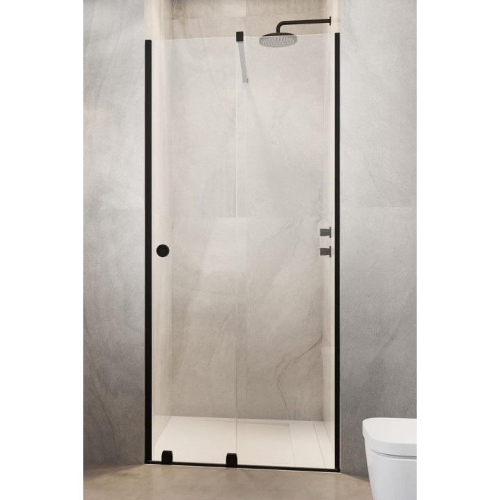 Drzwi rozsuwane do wnęki Radaway Furo Gold DWD 200, ze ściankami, 200x200cm, szkło przejrzyste, profil złoty