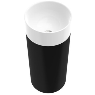 Umywalka wolnostojąca Marmorin Duo S z białym postumentem, 38x38cm, bez przelewu, biały połysk