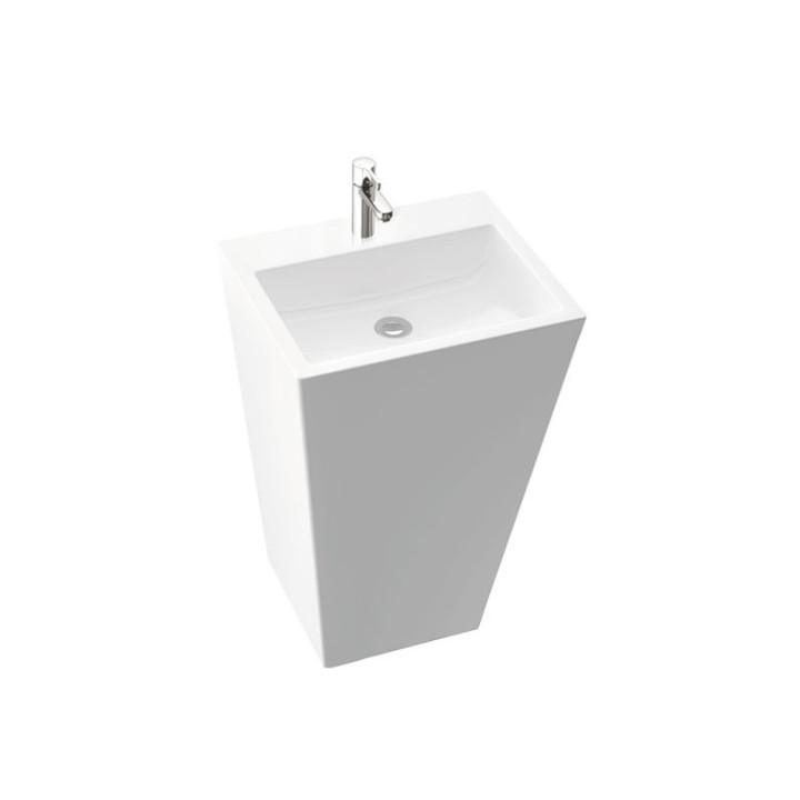 Umywalka nablatowa Marmorin Tara, 56,5x37,5cm, bez przelewu, biały połysk