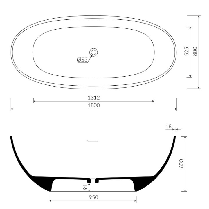 Marmorin wanna wolnostojąca WILA I
