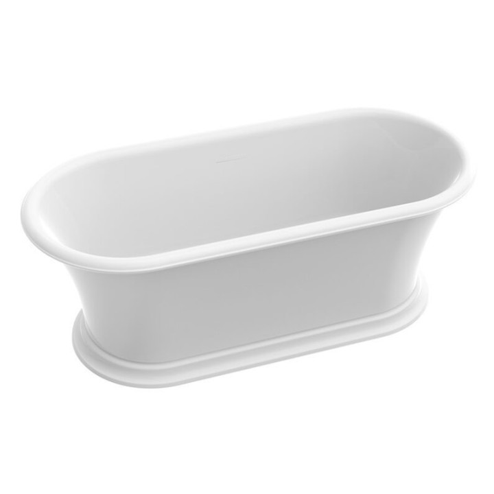 Wanna wolnostojąca Marmorin Edward, 165x75cm, bez przelewu, biały połysk