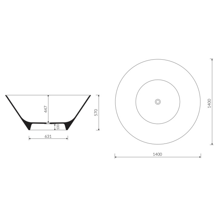 Wanna wolnostojąca Marmorin Sofi, 157,5x85cm, bez przelewu, biały połysk