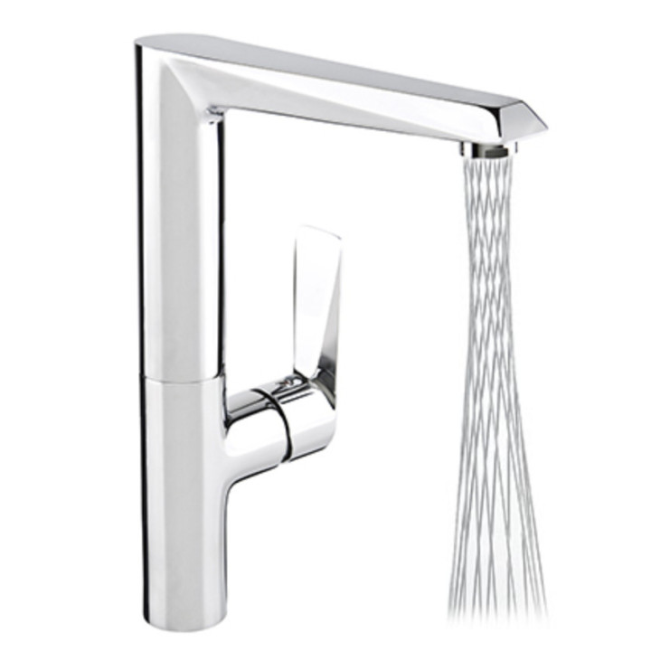 Bateria kuchenna Valvex Aurora, stojąca, wysokość 365mm, dźwignia z boku, chrom