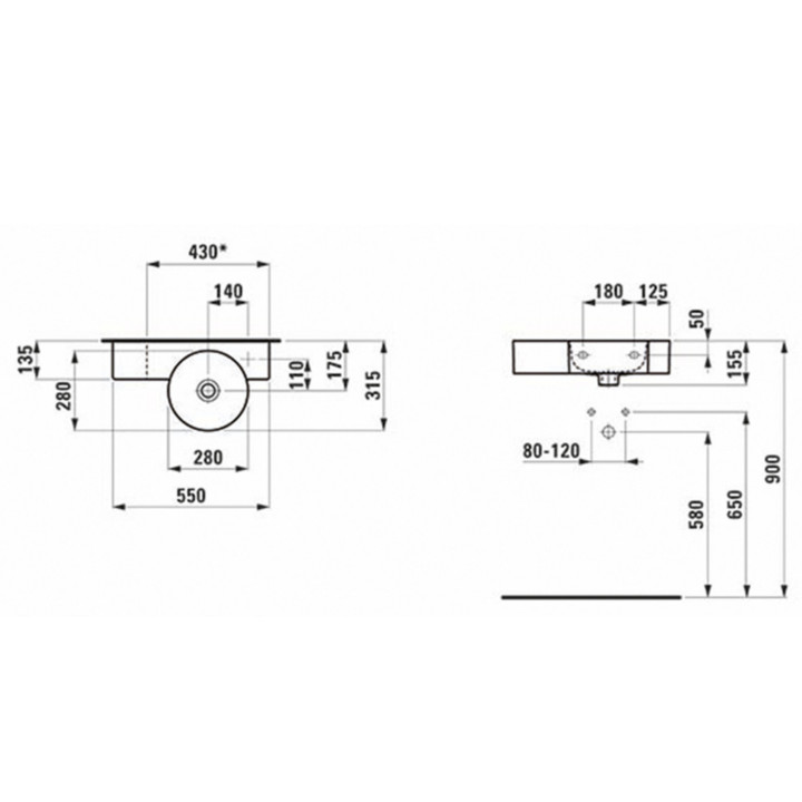 Umywalka wisząca Laufen Val