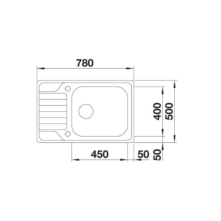 Zlewozmywak odwracalny Blanco Dinas XL 6 S 1000x500 mm odwracalny, z korkiem automatycznym - stal szczotkowana