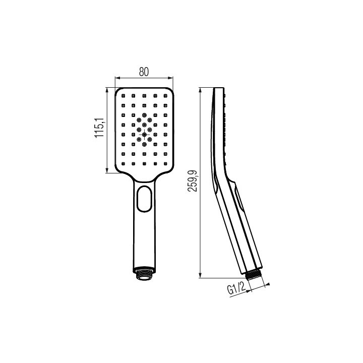Słuchawka prysznicowa Valvex Dali, 3-funkcyjna, chrom
