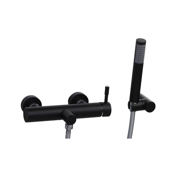 Bateria natryskowa Valvex Vegane, natynkowa, zestaw natryskowy, chrom