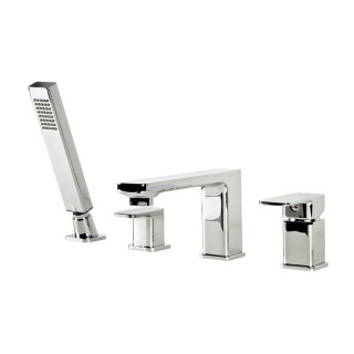 Bateria wannowa 5-otworowa Valvex Vegane, stojąca, wysokość 280mm, wylewka 190mm, zestaw natryskowy, chrom