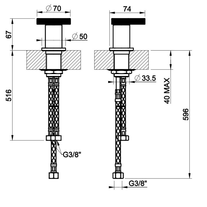 Wylewka umywalkowa Gessi Anello, stojąca, wysokość 162mm, zasięg 144mm, chrom