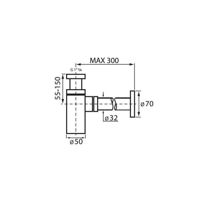 Syfon umywalkowy Vedo DUE , chrom- sanitbuy.pl