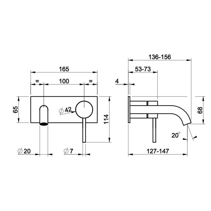 Bateria umywalkowa Gessi Intreccio, podtynkowa, krótka wylewka, stal szczotkowana