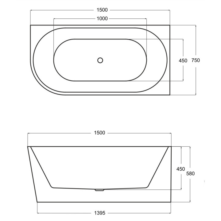 Wanna wolnostojąca Besco Zoya, prawa, 150x75cm, akrylowa, biała