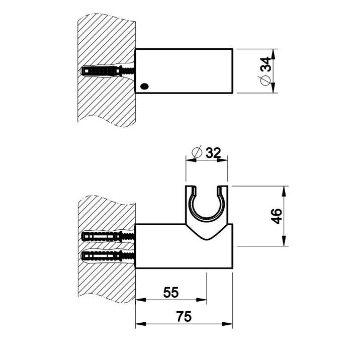Uchwyt na słuchawkę prysznicową Gessi Shower316, stal szczotkowana