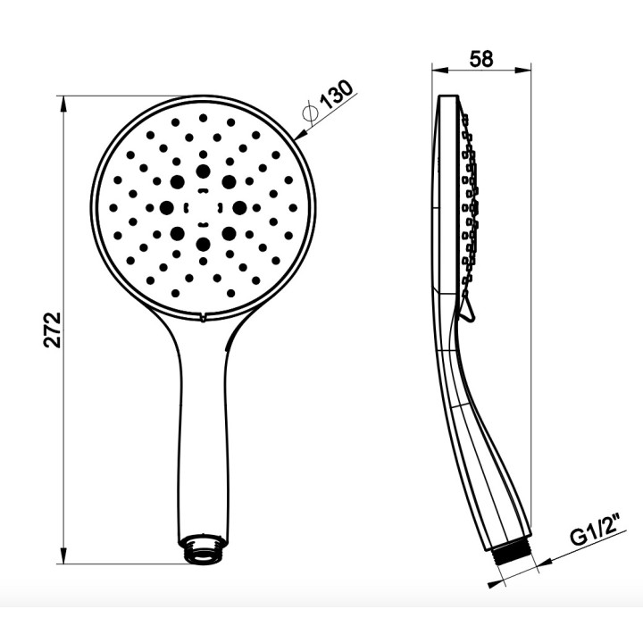 Słuchawka prysznicowa Gessi Rettangolo Shower, 1-funkcyjna, chrom