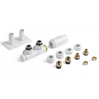 Zestaw zintegrowany termostatyczny kątowy Terma Twins All In One, prawy - chrom