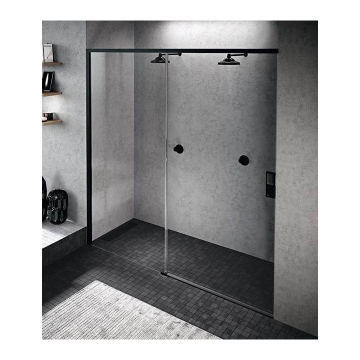 Drzwi prysznicowe lewe Novellini Opera 2PH ze ścianką stałą 87-90x200cm szkło przeźroczyste, profil chrom- sanitbuy.pl