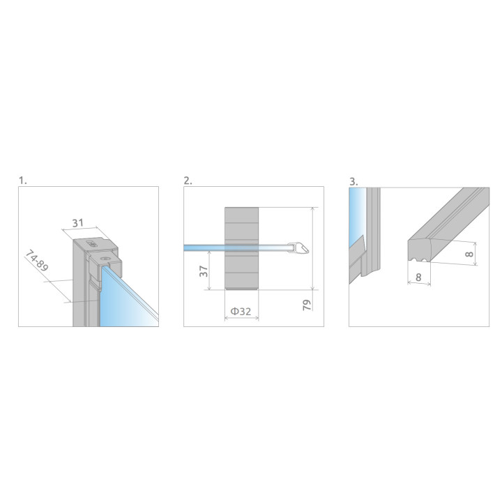 Drzwi prysznicowe lewe Radaway Furo Gold KDD 120, przesuwne,  1200x2000mm, szkło przejrzyste, profil złoty
