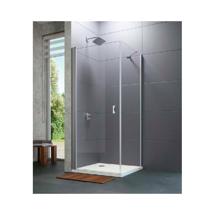 Drzwi skrzydłowe Huppe Design pure 4-kąt, 800mm, uniwersalne, Anti-Plaque, profil chrom eloxal