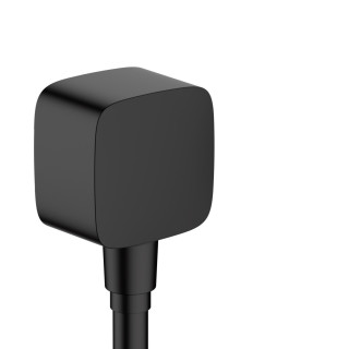 Przyłącze kątowe Hansgrohe FixFit, z zaworem zwrotnym, czarny mat